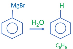 Phenyl magnesium bromide and water reaction